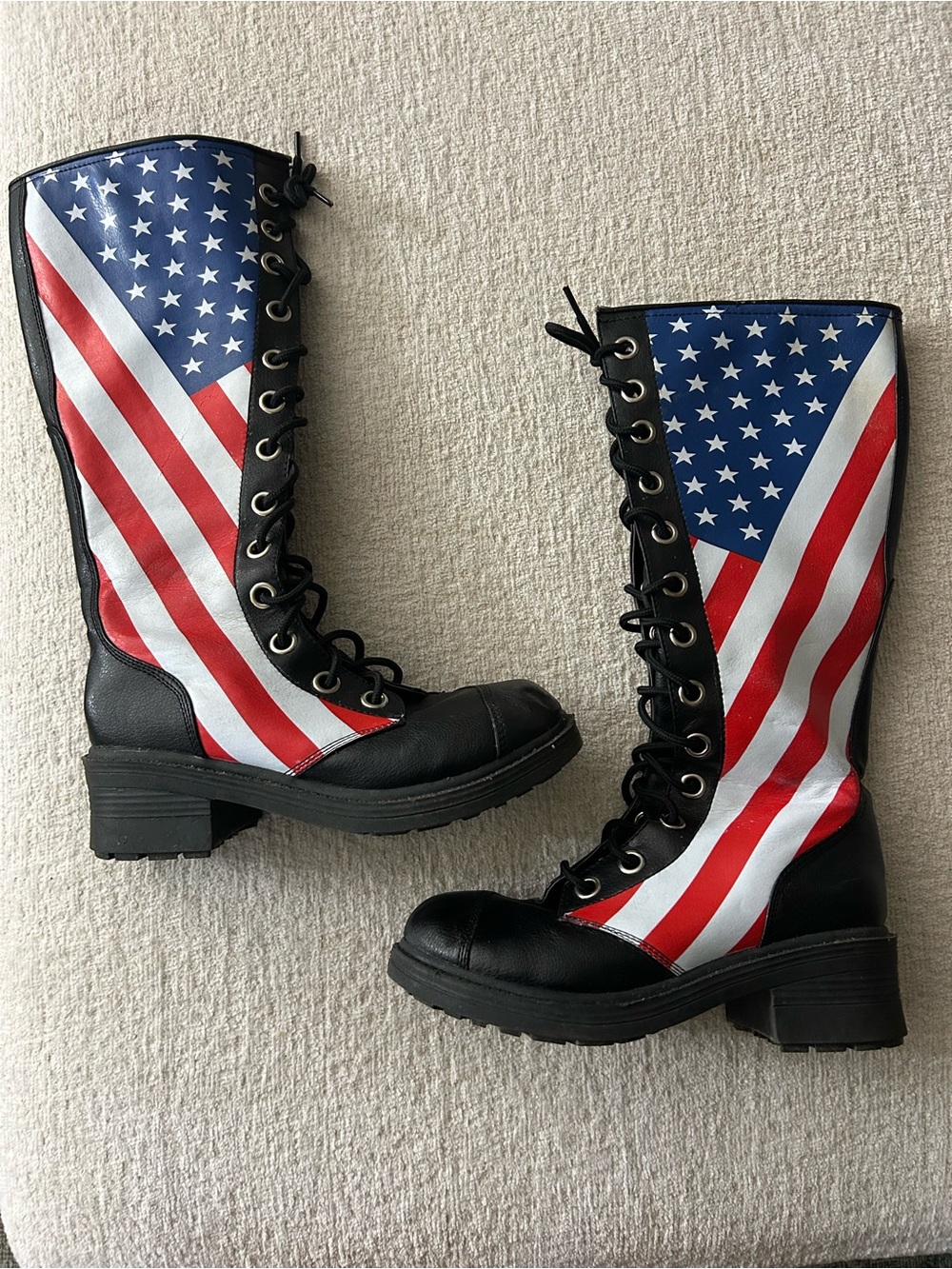 Trivet Head Tall America Flag Boots Size 9